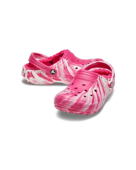 Crocs™ Classic Lined Glow-In-The-Dark Marbled Clog; Dragon Fruit