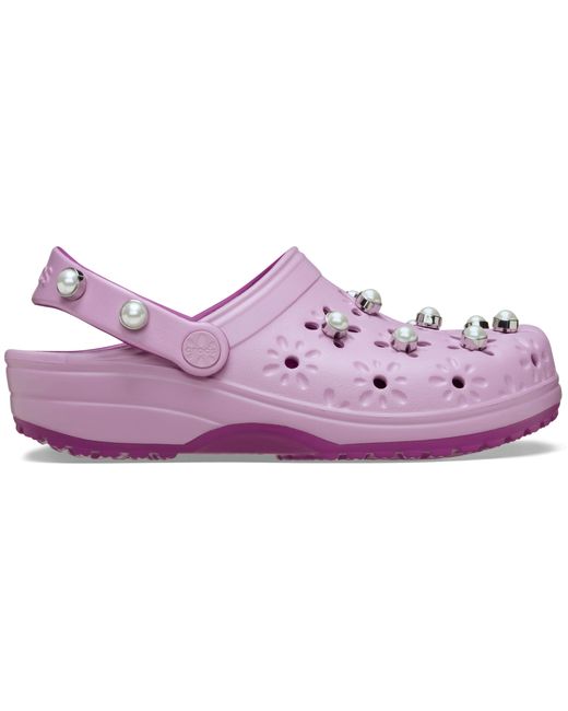 CROCSTM Purple Classic Floral Cut Out Elevated Clog; Hydrangea