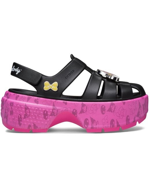CROCSTM Black Hello Kitty And Friends My Melody And Kuromi Stomp Sandal; Multi