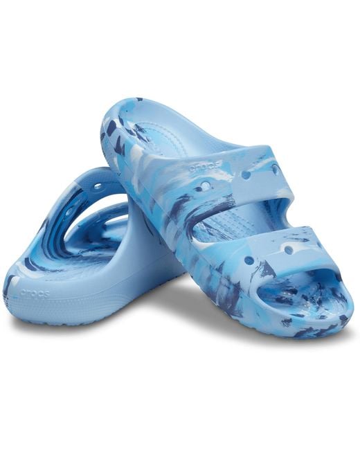 CROCSTM Blue Classic Marbled Sandal V2; Calcite Multi