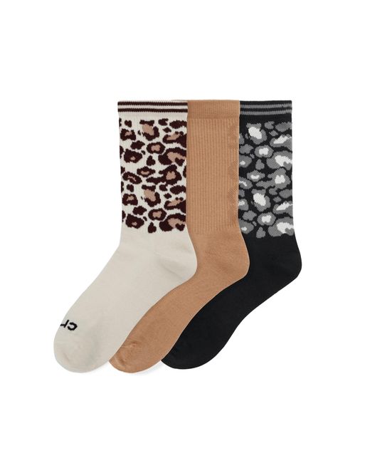 CROCSTM Black Socks Cheetah Crew 3Pk