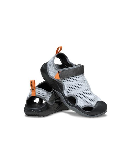 CROCSTM Black Swiftwater Mesh Deck Sandal for men