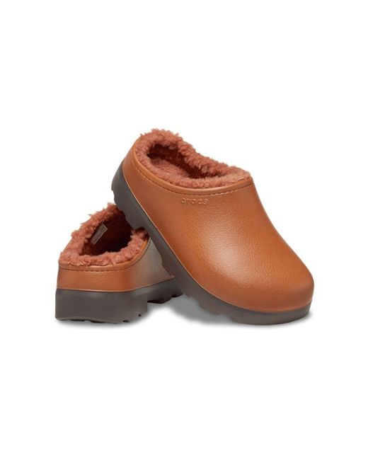 CROCSTM Black Dylan Lined Clog; Cognac