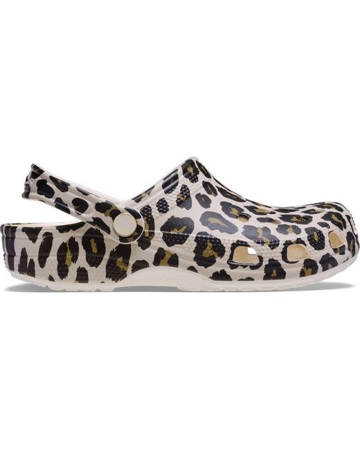 CROCSTM Black Classic Leopard Clog; Chalk