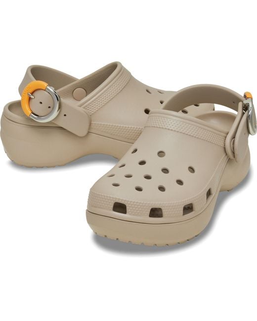 CROCSTM Black Classic Platform Dipped Buckle Clog