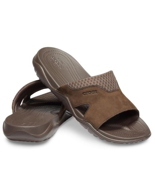 Crocs swiftwater leather slide sales