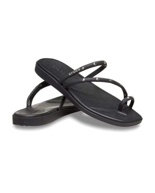 CROCSTM Black Miami Toe Loop Studded Sandal