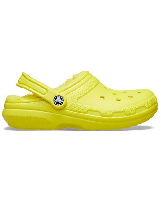 Fuzzy crocs yellow store