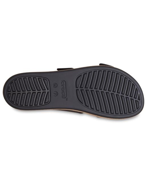 CROCSTM Black Brooklyn Buckle Low Wedge Cork Sandal
