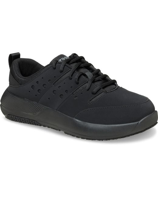 CROCSTM Black On The Clock Work Sneaker Wide