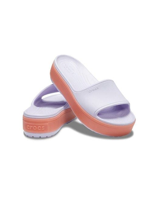 Crocsâ¢ Crocband Platform Slide (lavender/melon) Sandals in Purple - Save 16% - Lyst