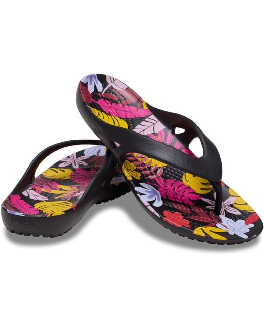 CROCSTM Black Kadee Ii Tropical Floral Flip