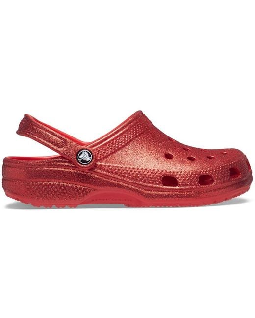Crocs™ Classic Glitter Clog in Red | Lyst