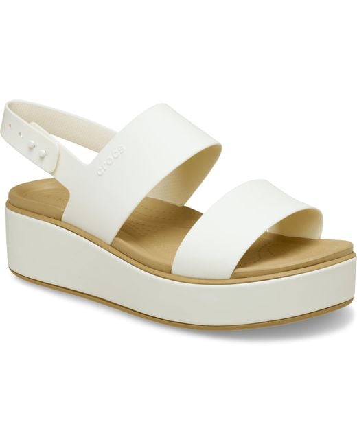 CROCSTM Black Brooklyn Low Wedge Matte Wrap Sandal