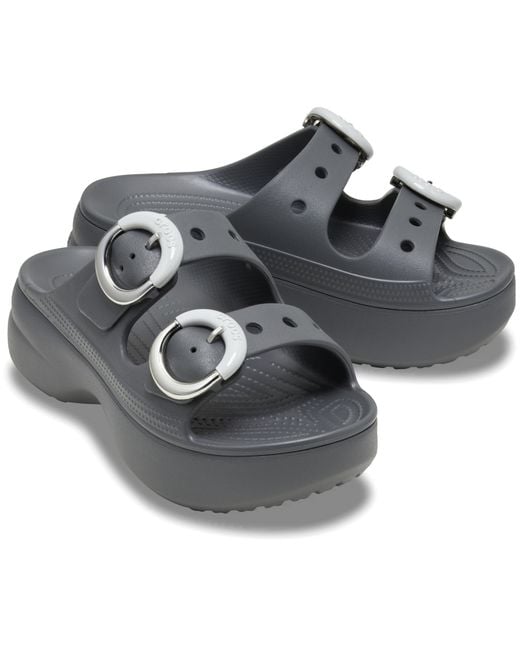 CROCSTM Black Saturday Platform Dipped Buckle Sandal
