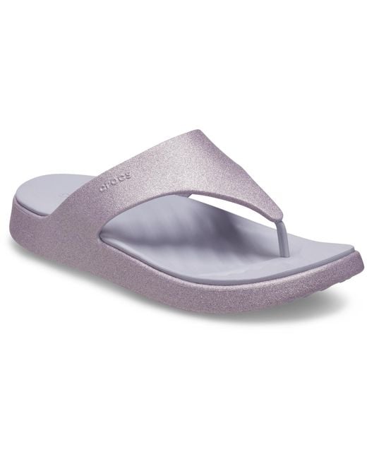 CROCSTM Black Getaway Triangle Glimmer Flip
