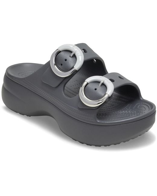CROCSTM Black Saturday Platform Dipped Buckle Sandal