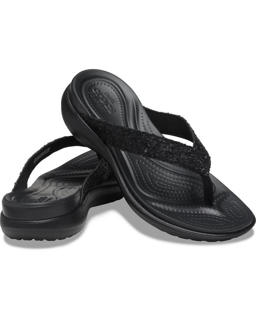 crocs women's capri v glitter flip