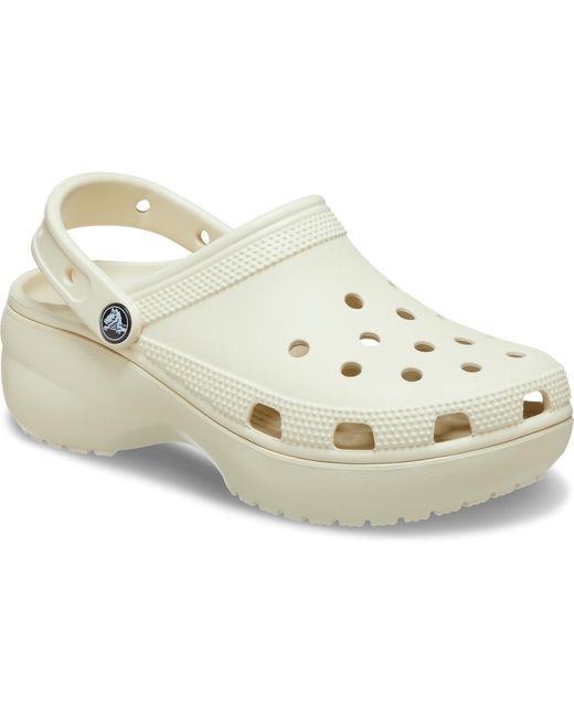 CROCSTM Black Classic Platform Clog; Bone