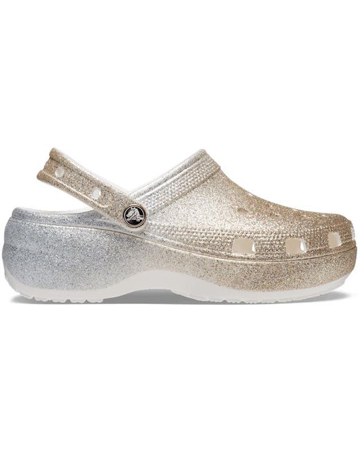 Crocs™ Classic platform ombre glitter clogs in Weiß Lyst DE