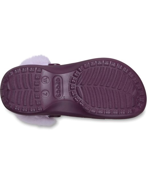 CROCSTM Purple Classic Platform Fuzz Lined