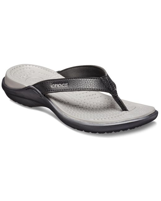 Crocs™ Capri Iv Flip in Black | Lyst