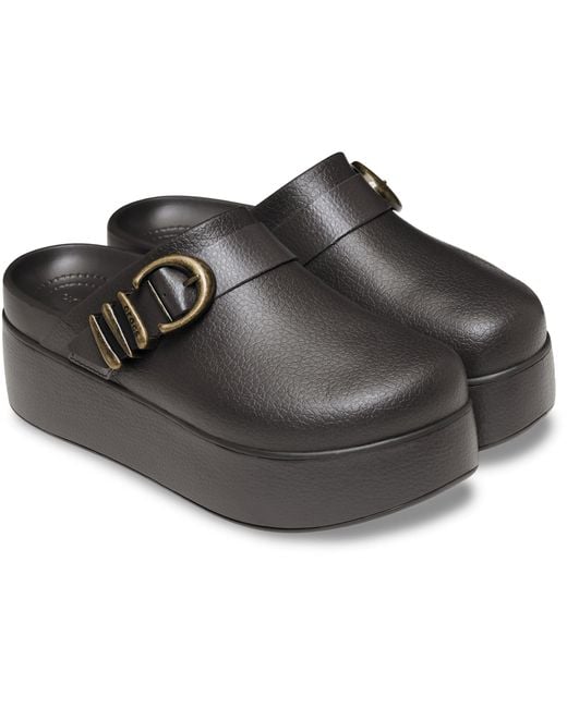 CROCSTM Black Dylan Platform Boho Buckle Clog