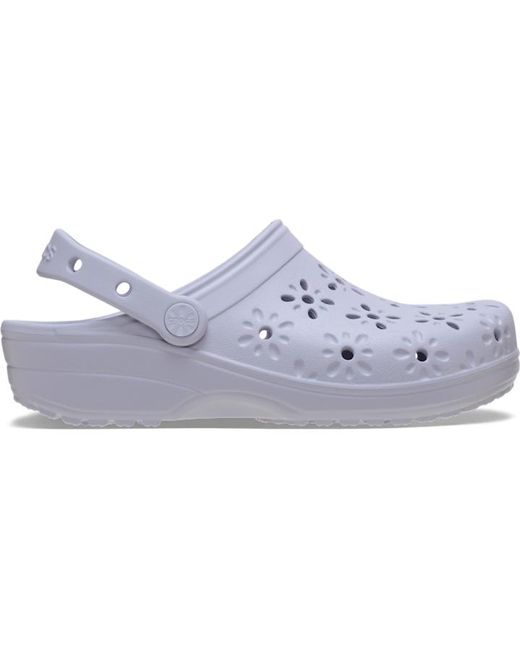CROCSTM White Classic Floral Cut-Out Clog