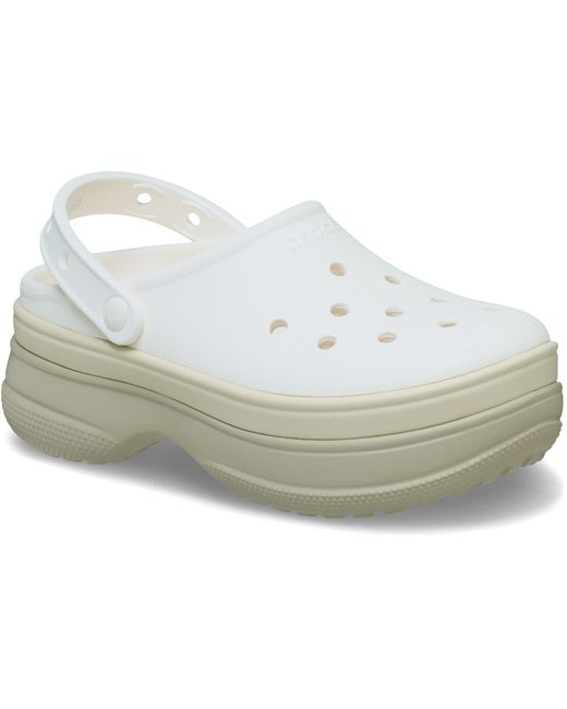 CROCSTM Black Classic Stacked Clog; Chalk