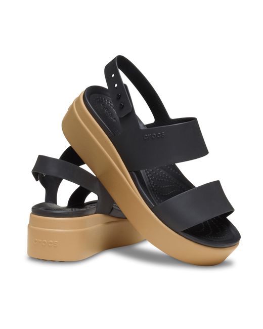 CROCSTM Black Brooklyn Low Wedge Sandal