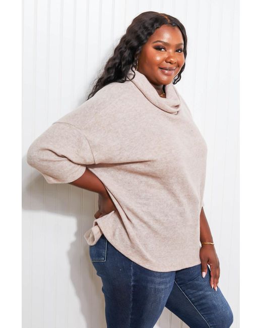 Crystal Wardrobe Cy Fashion Leaves Are Changing Full Size Cowl Neck Sweater  in White | Lyst