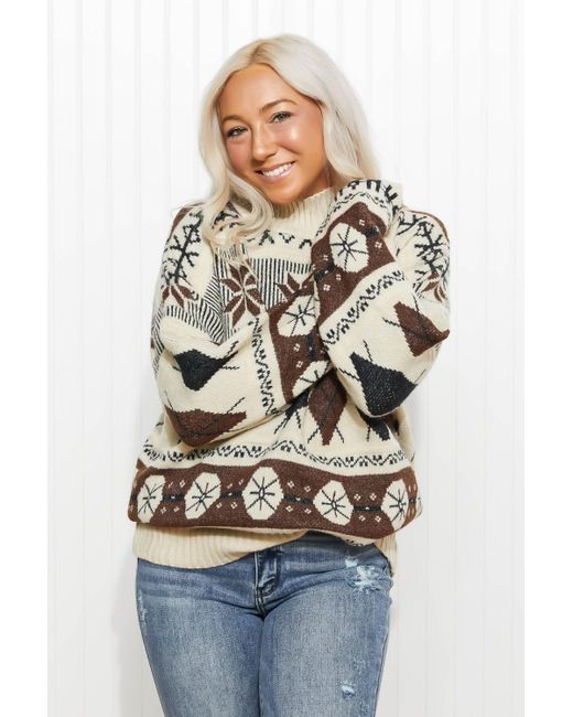 Crystal Wardrobe Synthetic Heimish Vermont Visit Full Size Mixed Print Sweater in Blue | Lyst