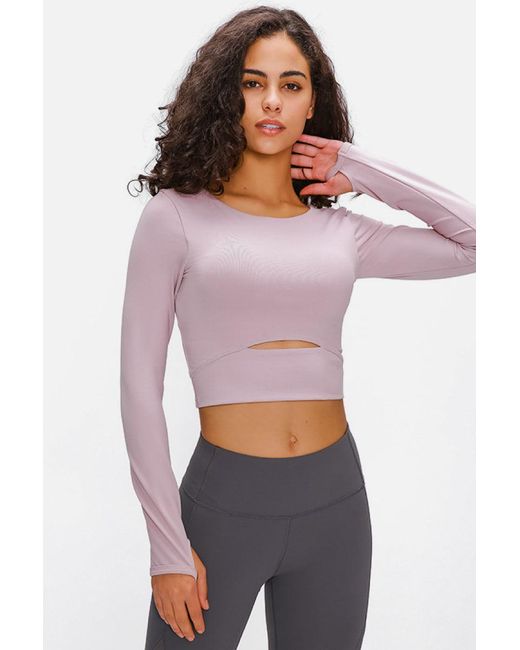 long sleeve cropped sports top