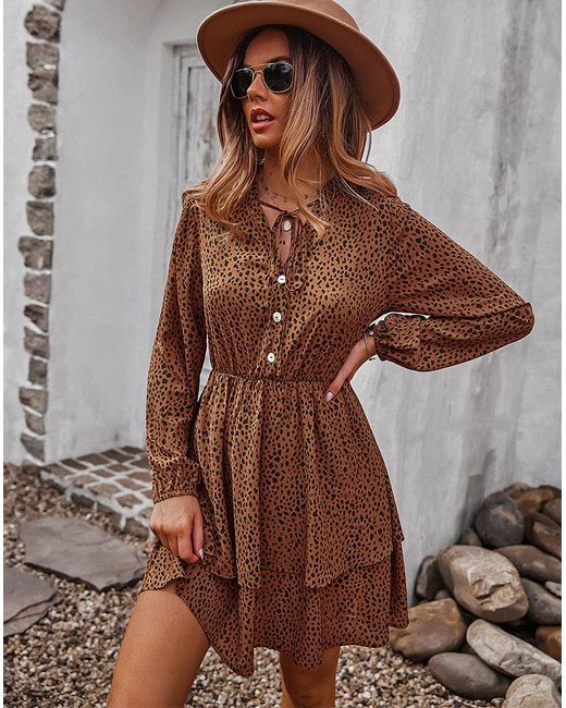 Tie Neck Layered Dress 