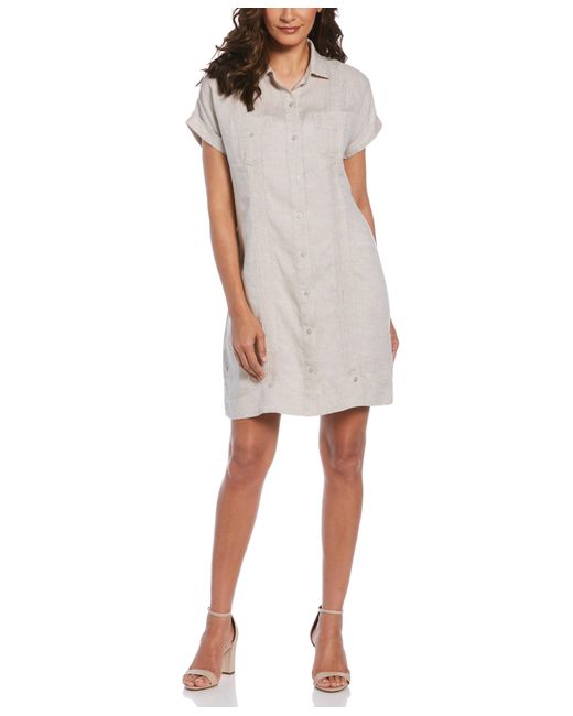 Two-pocket Linen Guayabera Dress 
