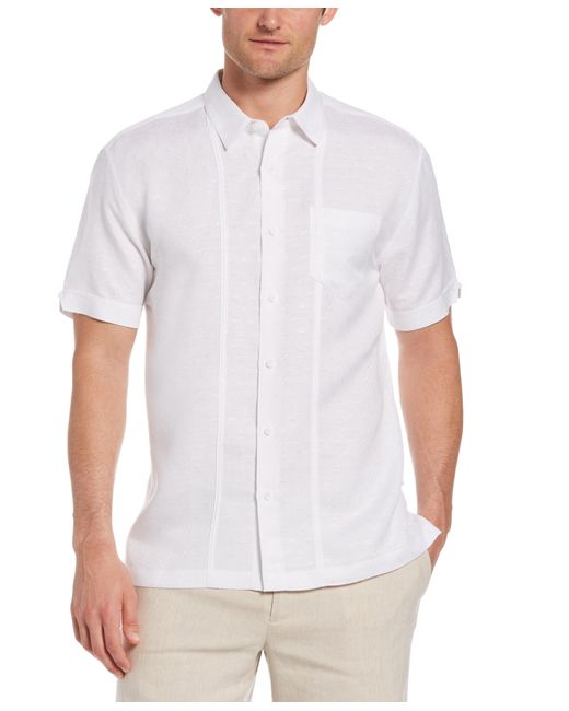 Cubavera Linen Dobby Double Tuck One Pocket Shirt in White for Men - Lyst