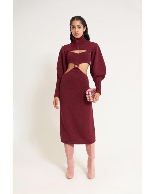 Cult Gaia Skylar Knit Dress in Red Lyst