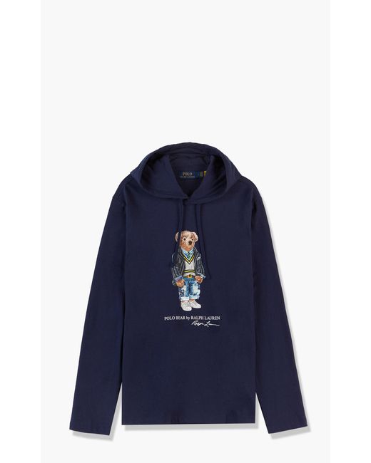 Polo Ralph Lauren Cotton Polo Bear Hoodie Navy in Blue for Men - Lyst
