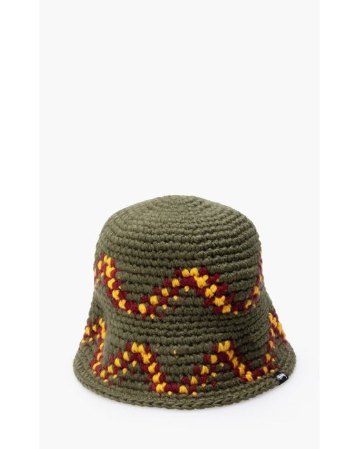 Stussy Synthetic Giza Knit Bucket Hat in Olive (Green) for Men 
