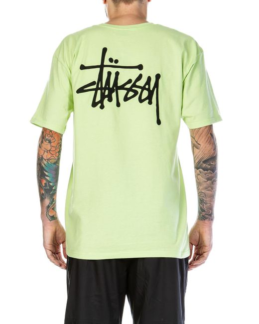 Stussy Cotton Basic Tee Pale Green for 