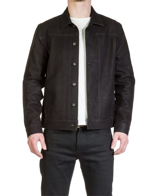 Levi's Type Iv Leather Trucker Jacket Midnight in Blue for Men | Lyst