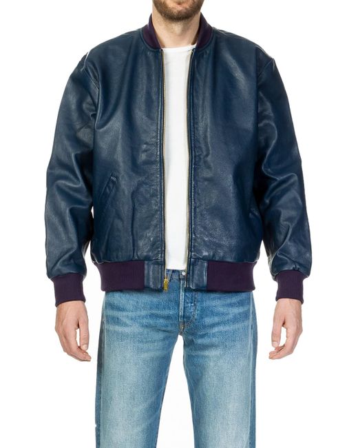 Levi's Leather Bomber Dark Blue for Men 