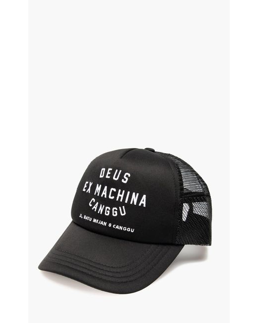 Deus Ex Machina Black canggu Address Trucker Cap for men