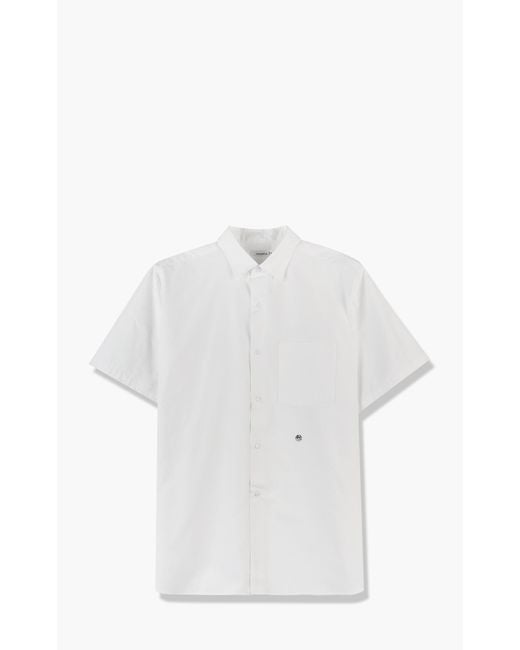Nanamica White Regular Collar Wind H/s Shirt Off for men