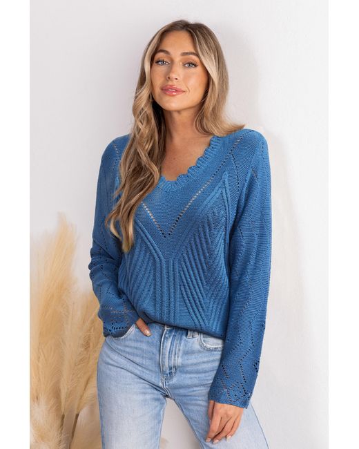 Suéter Profundo Breathe CUPSHE de color Blue
