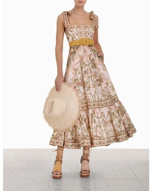 Zimmermann Linen Lyre Picnic Dress in Natural Lyst