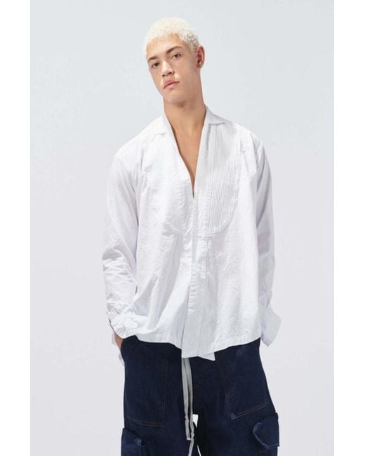 men's white military shirt