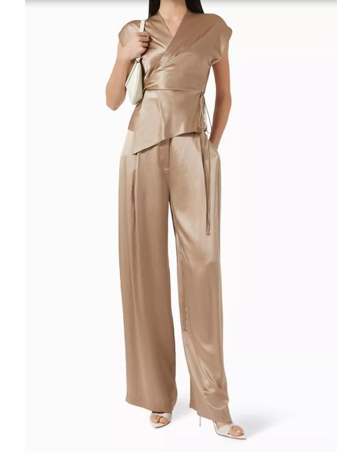 The Sei Natural Drop Sleeve Wrap Blouse