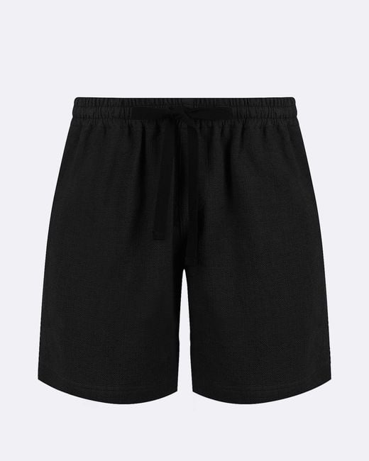 Commas Black Linen Lounge Shorts