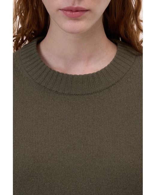 Closed Green Crew Neck Cropped